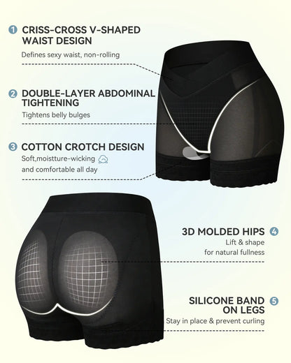 SHAPSHE Butt Lifting Panties V Crossover Shapewear Shorts Fajas Colombianas Moldeadoras