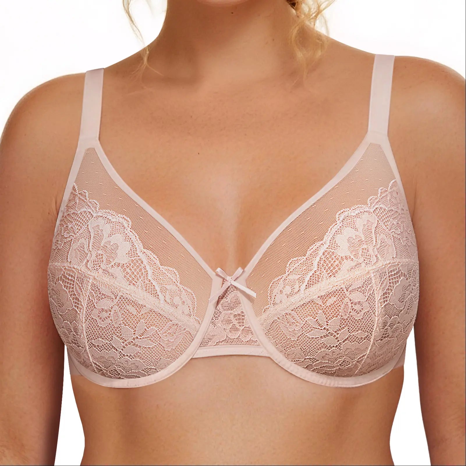 Letsjoli Minimizer Bra for Women Full Coverage Lace Unlined Wirefree plus Size Supportive for Large Bust