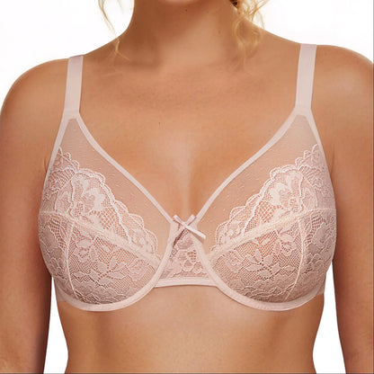 Letsjoli Minimizer Bra for Women Full Coverage Lace Unlined Wirefree plus Size Supportive for Large Bust