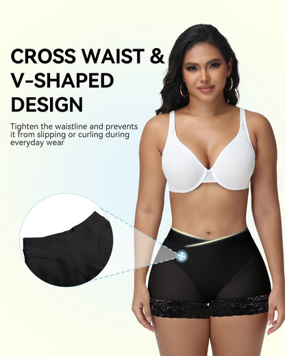 SHAPSHE Butt Lifting Panties V Crossover Shapewear Shorts Fajas Colombianas Moldeadoras