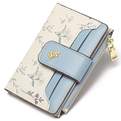 VTLASK RFID Blocking Women Long Wallet, Floral PU Leather Clutch Purse Large Card Holder Zip Coin Pocket Gift for Ladies, Wallets for Women, Polyurethane